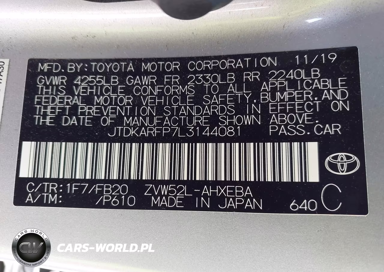 2020 Toyota Prius Prime Le VIN:JTDKARFP7L3144081 - 9