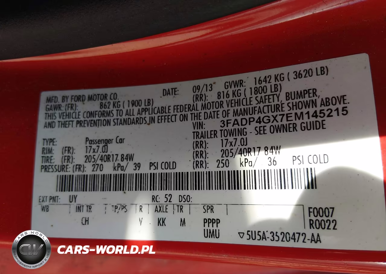 2014 Ford Fiesta St VIN:3FADP4GX7EM145215 - 9