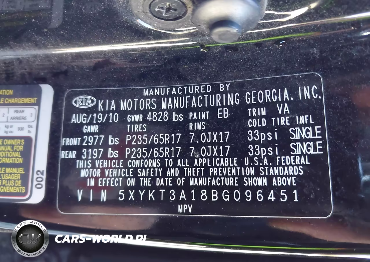 2011 Kia Sorento Lx VIN:5XYKT3A18BG096451 - 9