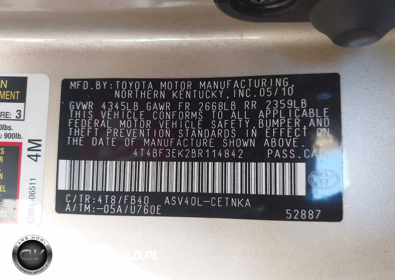 2011 Toyota Camry Le VIN:4T4BF3EK2BR114842 - 9