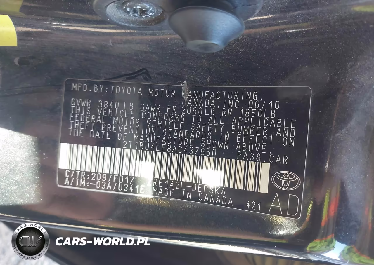 2010 Toyota Corolla S VIN:2T1BU4EE8AC437650 - 9