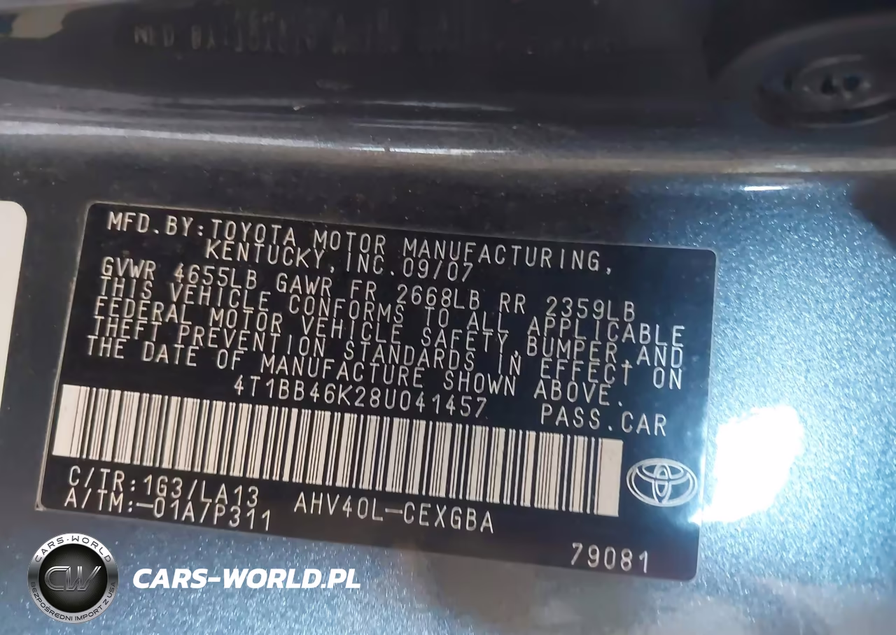 2008 Toyota Camry Hybrid VIN:4T1BB46K28U041457 - 9
