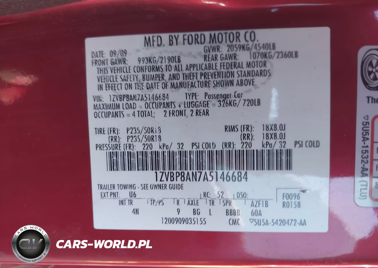 2010 Ford Mustang V6-V6 Premium VIN:1ZVBP8AN7A5146684 - 9