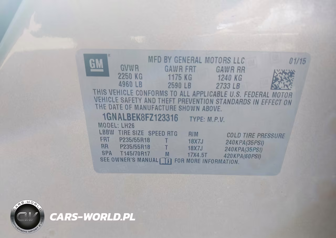 2015 Chevrolet Equinox 1Lt VIN:1GNALBEK8FZ123316 - 9