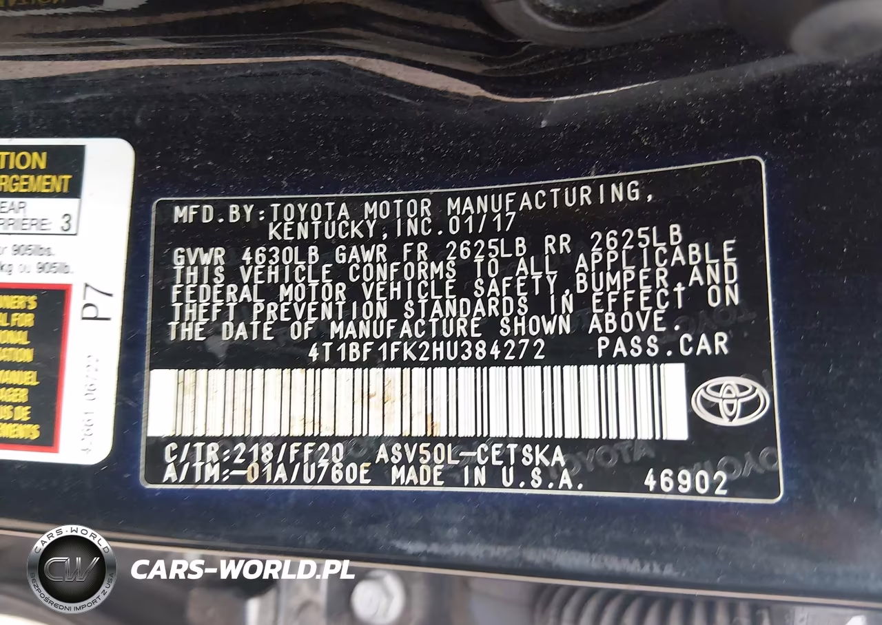 2017 Toyota Camry Se VIN:4T1BF1FK2HU384272 - 9