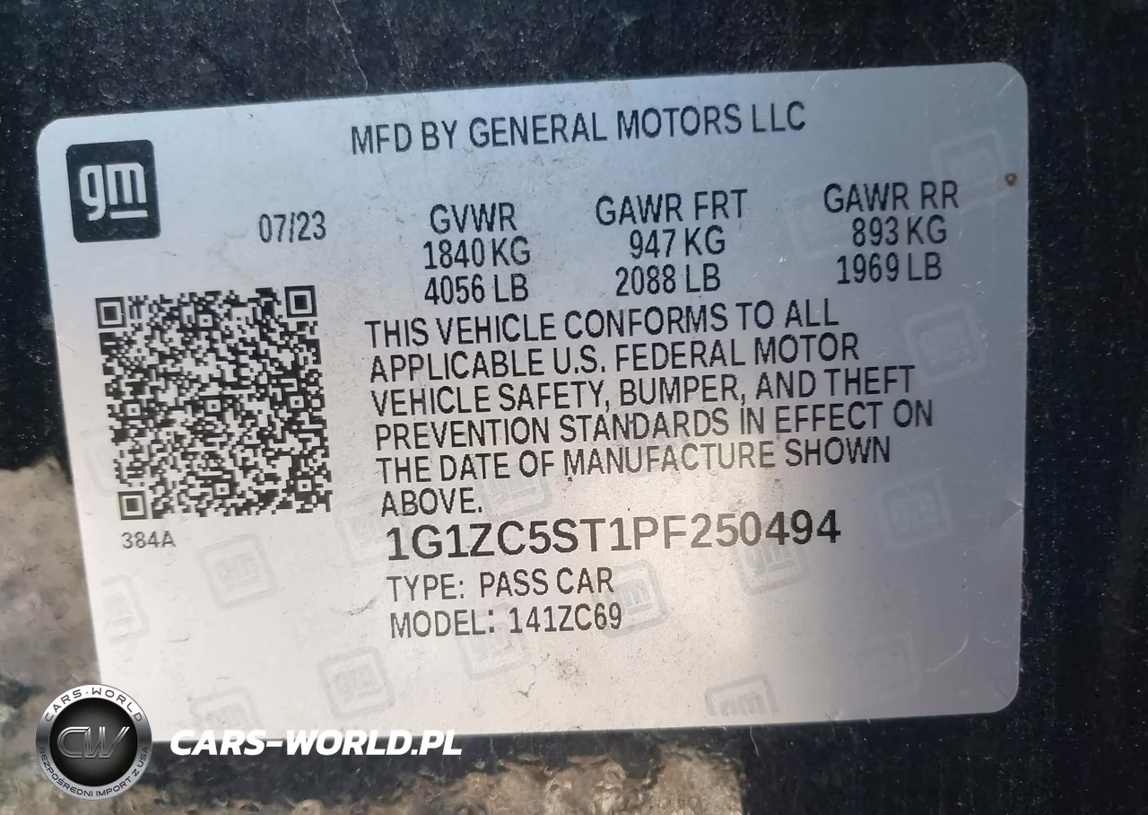 2023 Chevrolet Malibu Fwd 1Fl VIN:1G1ZC5ST1PF250494 - 9