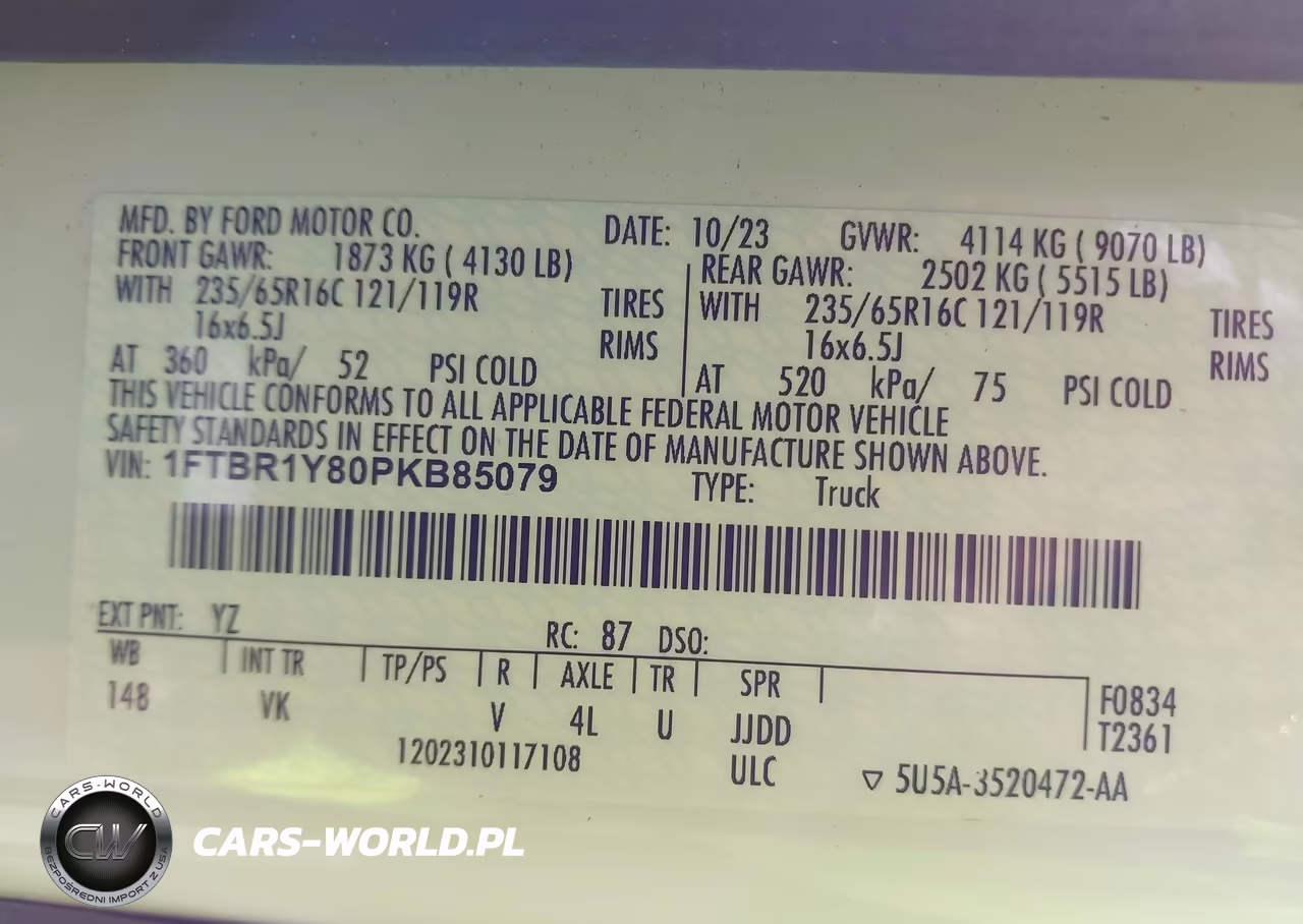 2023 Ford Transit-250 VIN:1FTBR1Y80PKB85079 - 9