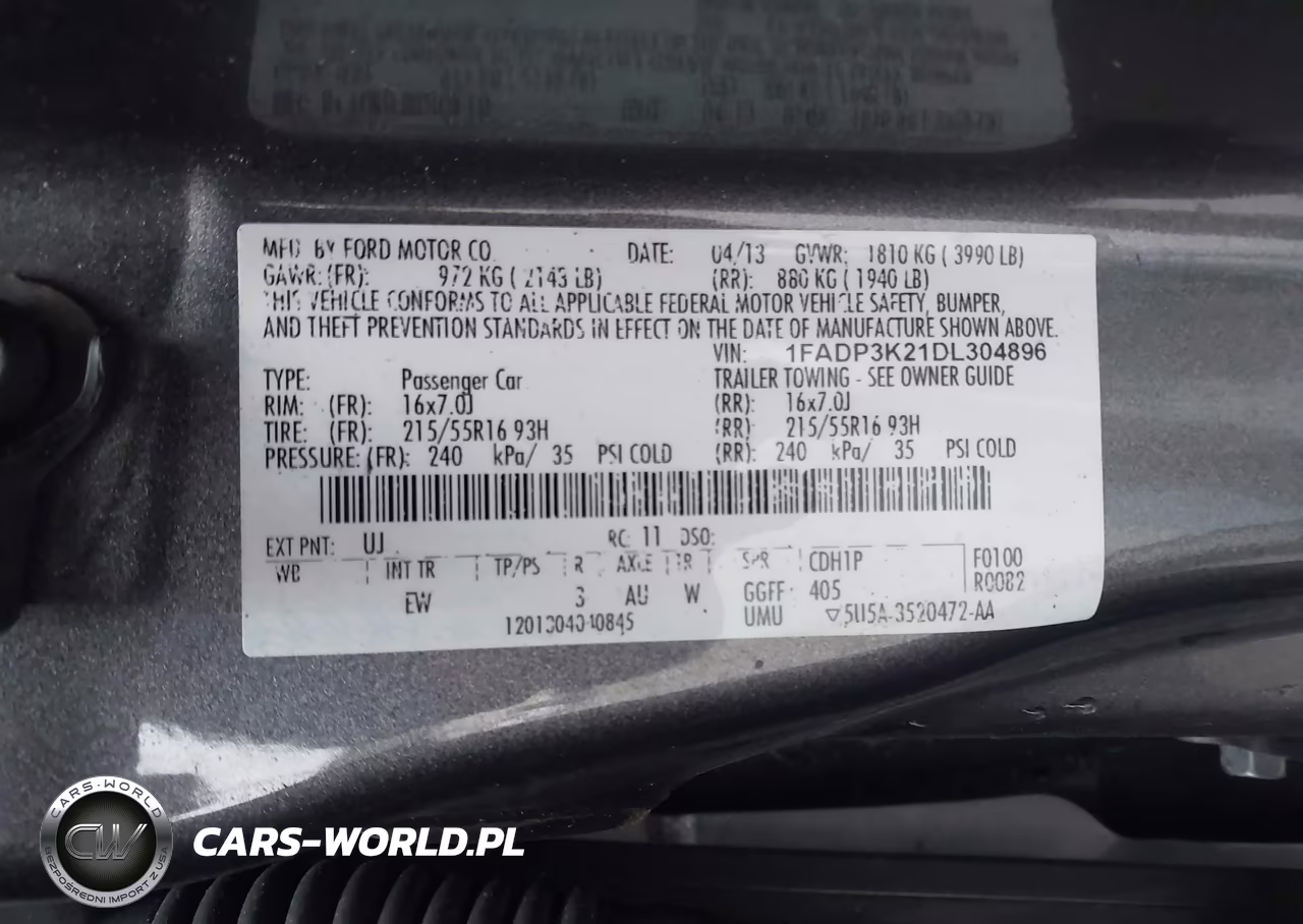 2013 Ford Focus Se VIN:1FADP3K21DL304896 - 9