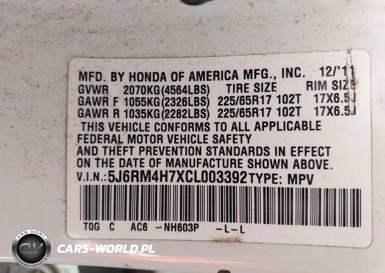 2012 Honda Cr-V Ex-L VIN:5J6RM4H7XCL003392 - 9