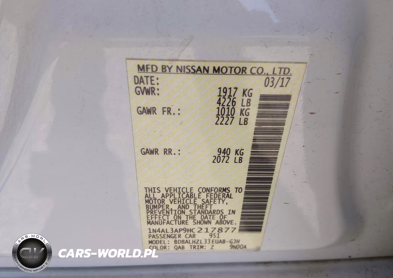 2017 Nissan Altima 2.5 Sr VIN:1N4AL3AP9HC217877 - 9