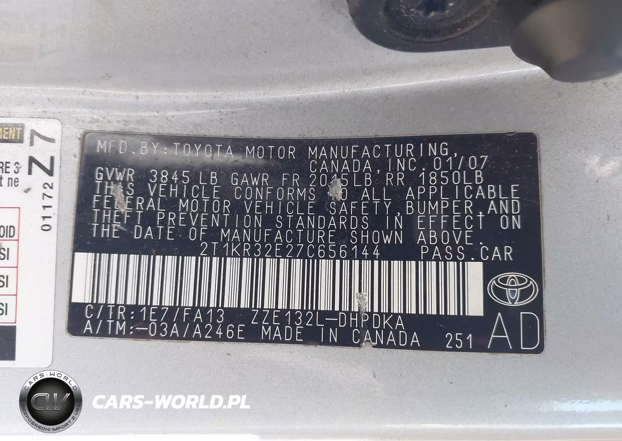 2007 Toyota Matrix VIN:2T1KR32E27C656144 - 9