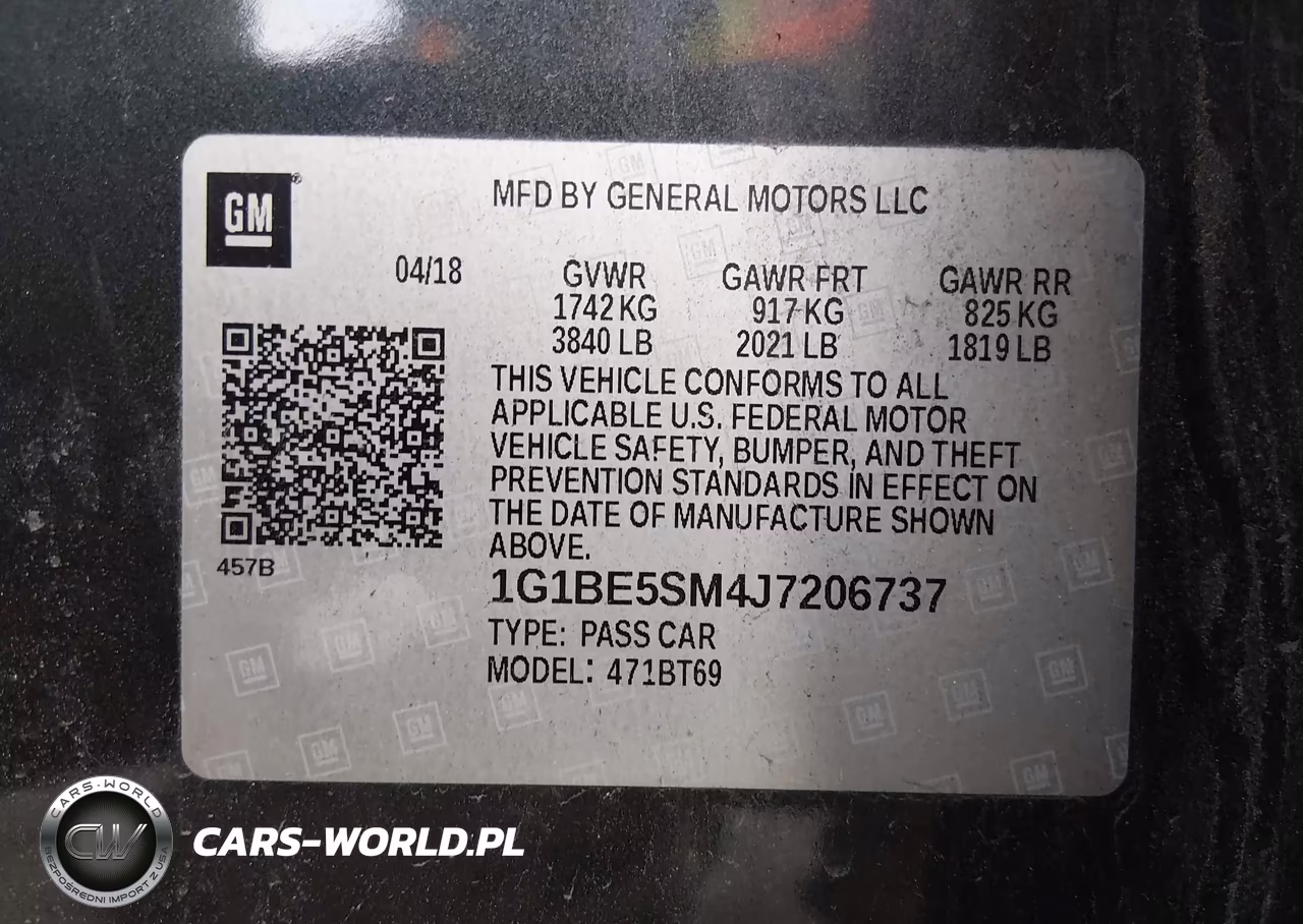 2018 Chevrolet Cruze Lt Auto VIN:1G1BE5SM4J7206737 - 9