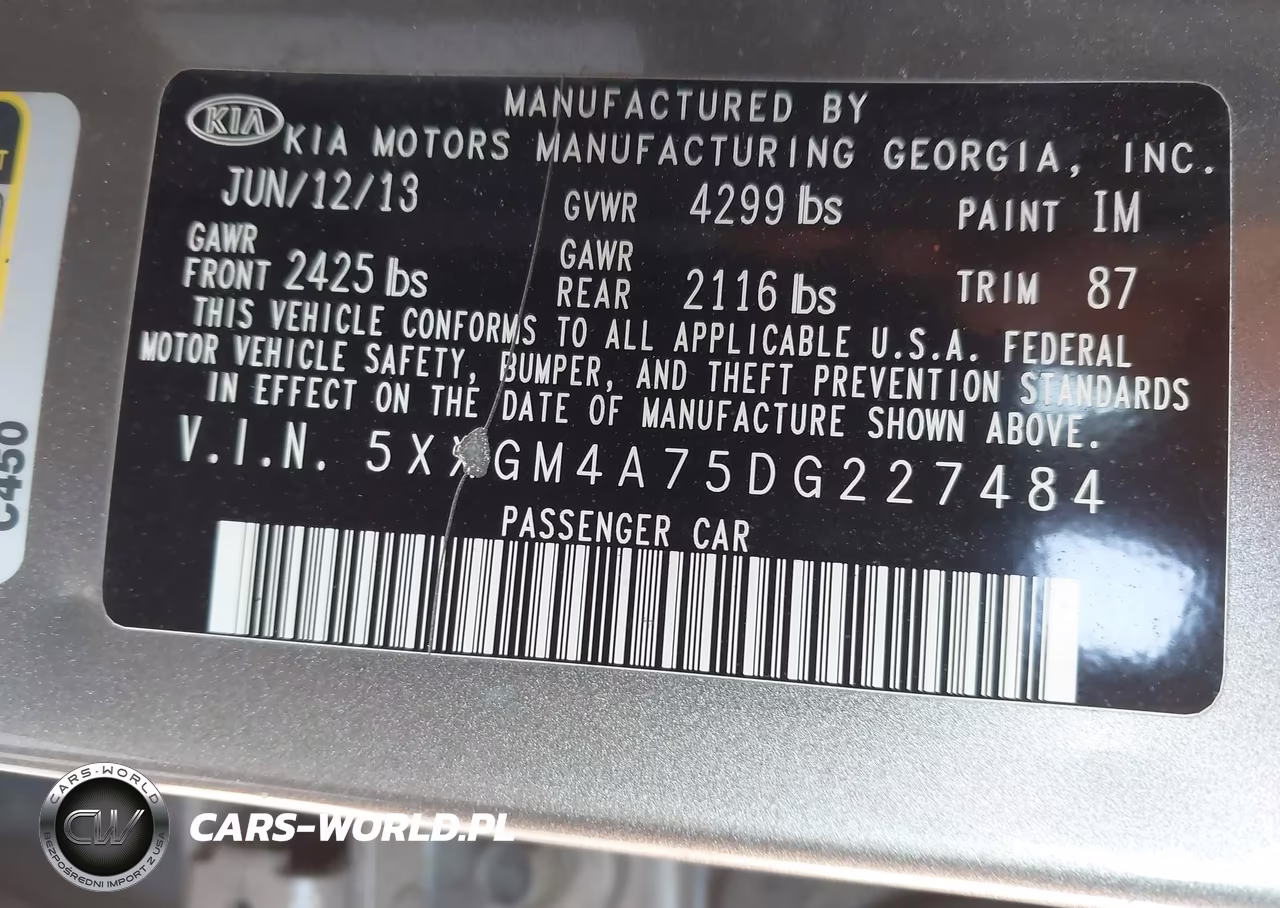 2013 Kia Optima Lx VIN:5XXGM4A75DG227484 - 9