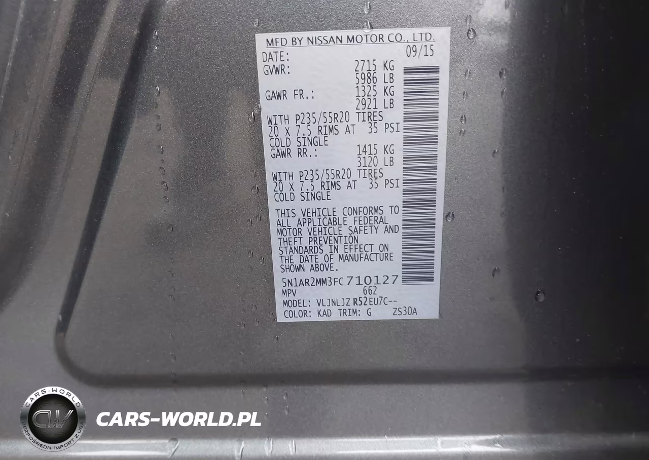 2015 Nissan Pathfinder Platinum VIN:5N1AR2MM3FC710127 - 9