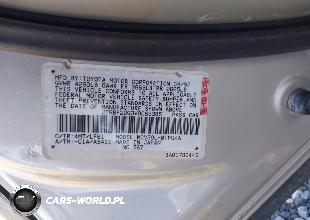1997 Lexus Es 300 VIN:JT8BF22G3V0063385 - 9