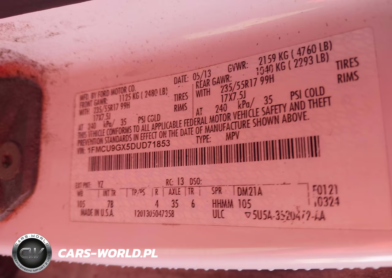 2013 Ford Escape Se VIN:1FMCU9GX5DUD71853 - 9