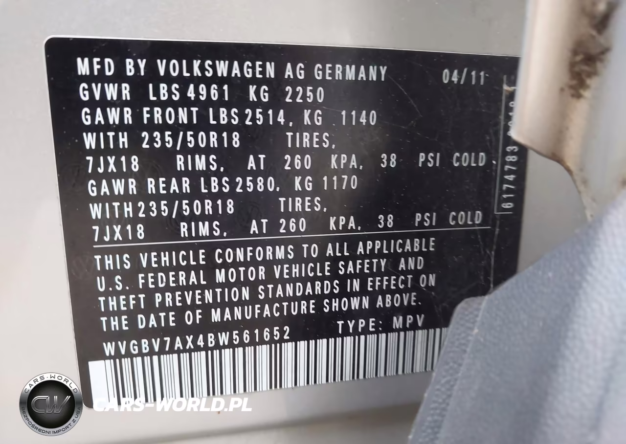 2011 Volkswagen Tiguan Sel VIN:WVGBV7AX4BW561652 - 9