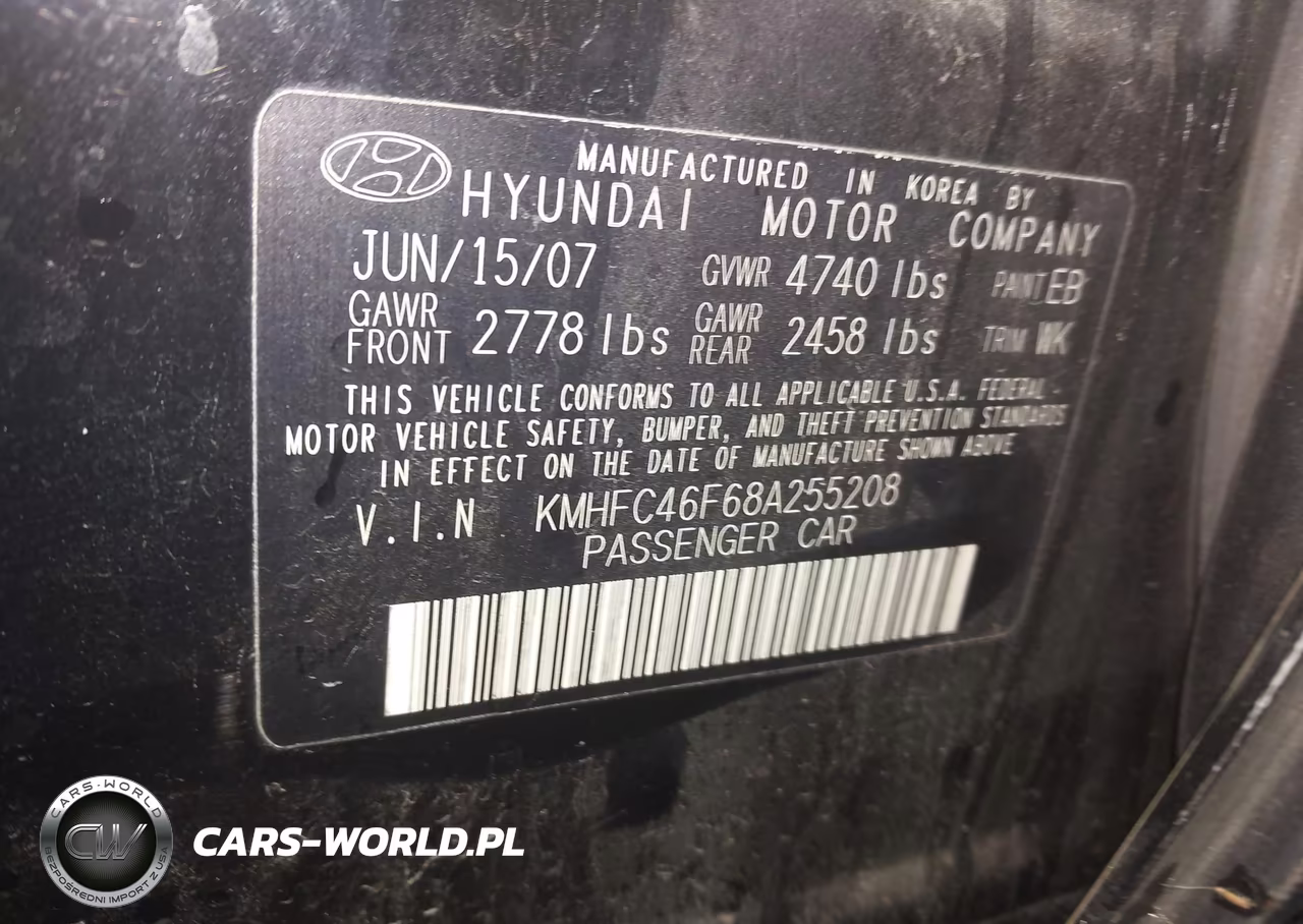 2008 Hyundai Azera Limited VIN:KMHFC46F68A255208 - 9