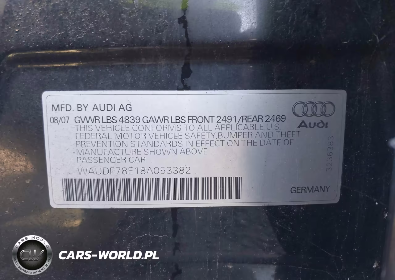2008 Audi A4 2.0T VIN:WAUDF78E18A053382 - 9