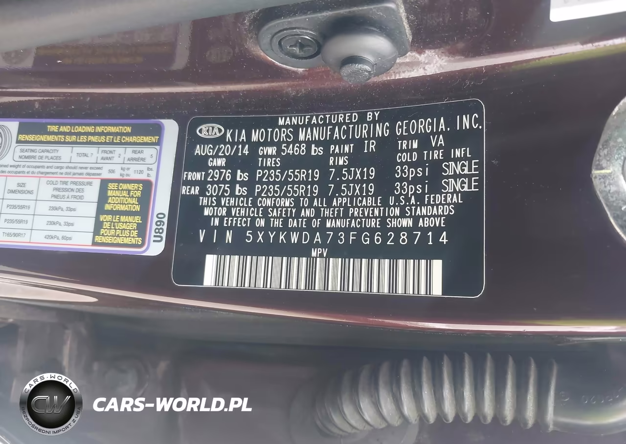 2015 Kia Sorento Sx V6 VIN:5XYKWDA73FG628714 - 9
