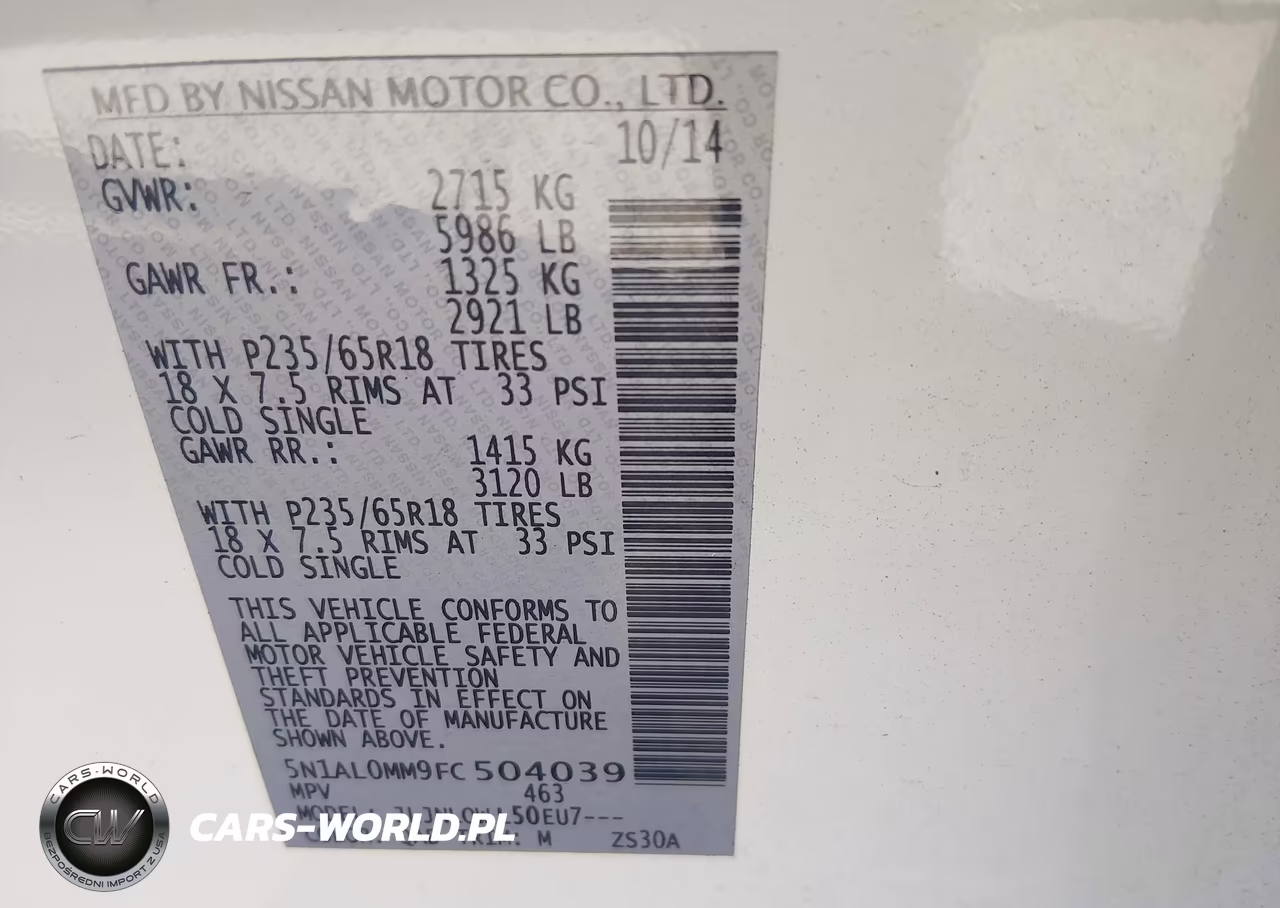 2015 Infiniti Qx60 VIN:5N1AL0MM9FC504039 - 9