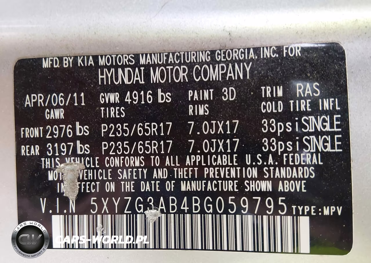 2011 Hyundai Santa Fe Gls VIN:5XYZG3AB4BG059795 - 9