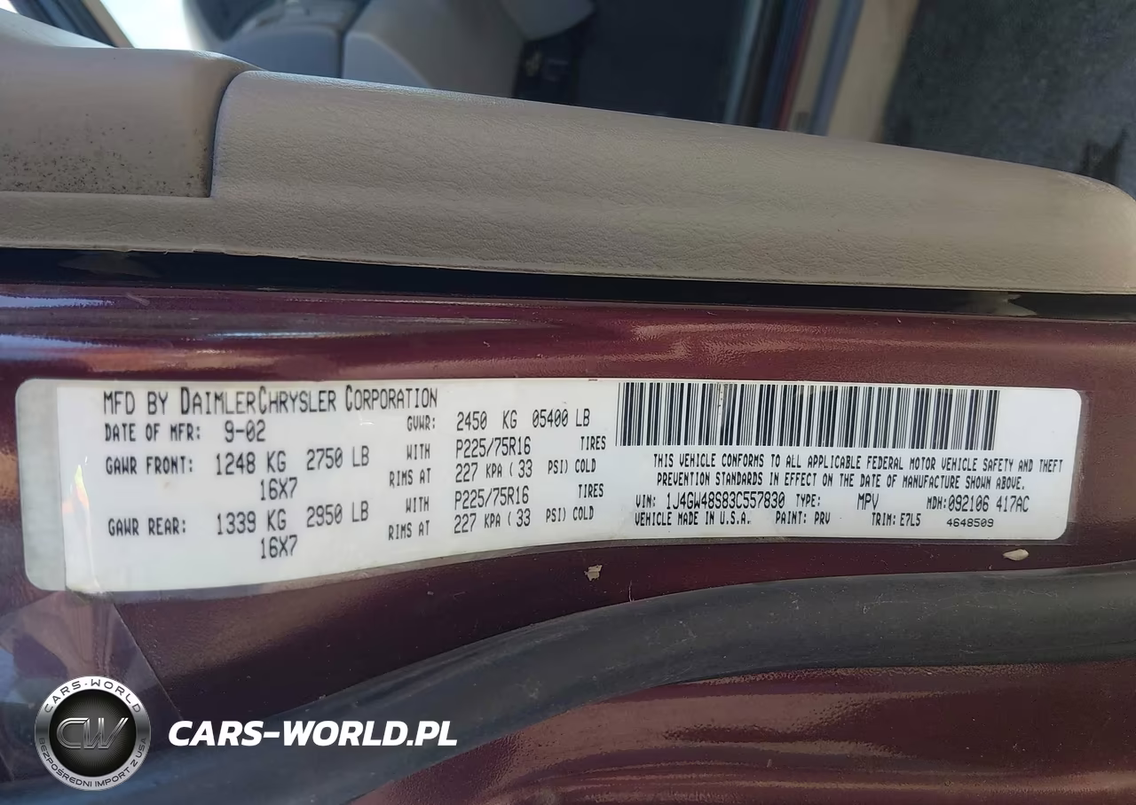 2003 Jeep Grand Cherokee Laredo VIN:1J4GW48S83C557830 - 9