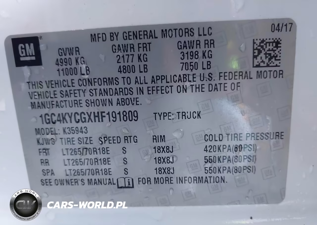 2017 Chevrolet Silverado 3500Hd Wt VIN:1GC4KYCGXHF191809 - 9
