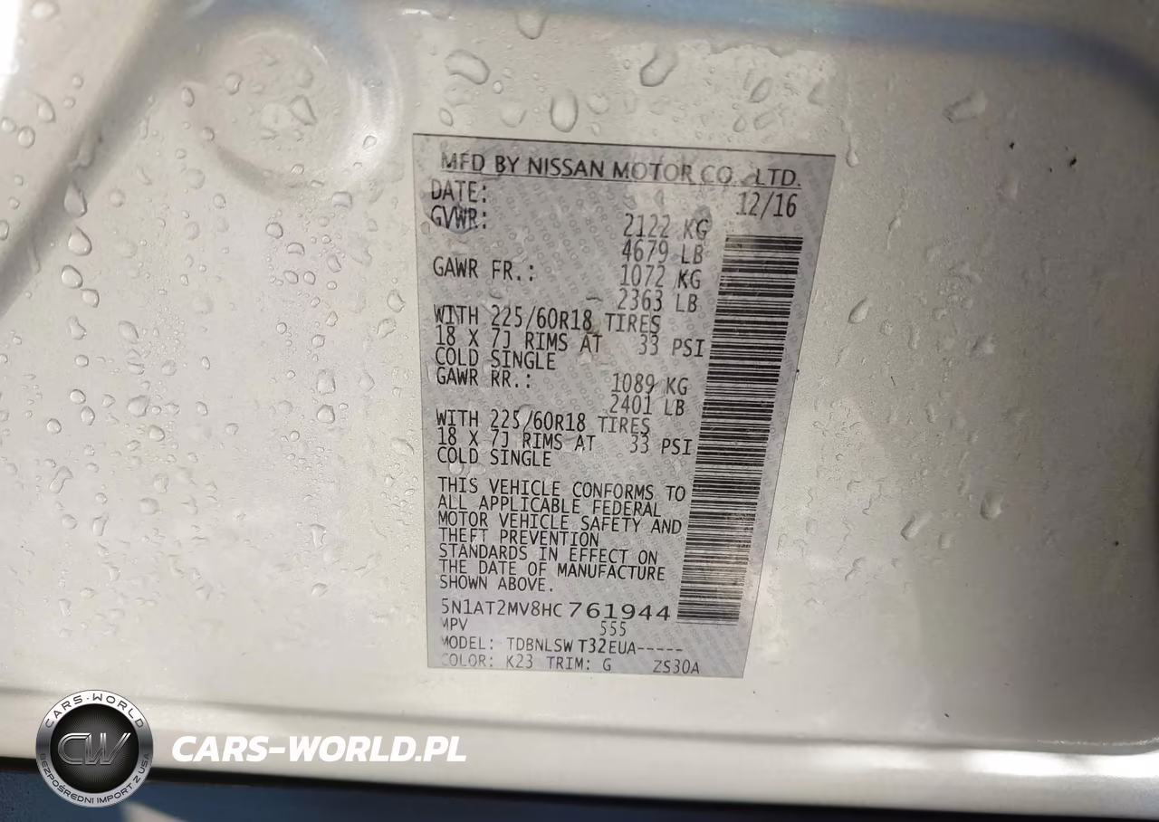 2017 Nissan Rogue Sl VIN:5N1AT2MV8HC761944 - 9