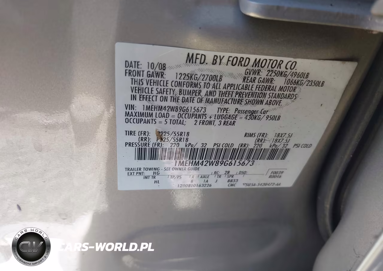 2009 Mercury Sable Premier VIN:1MEHM42W89G615673 - 9