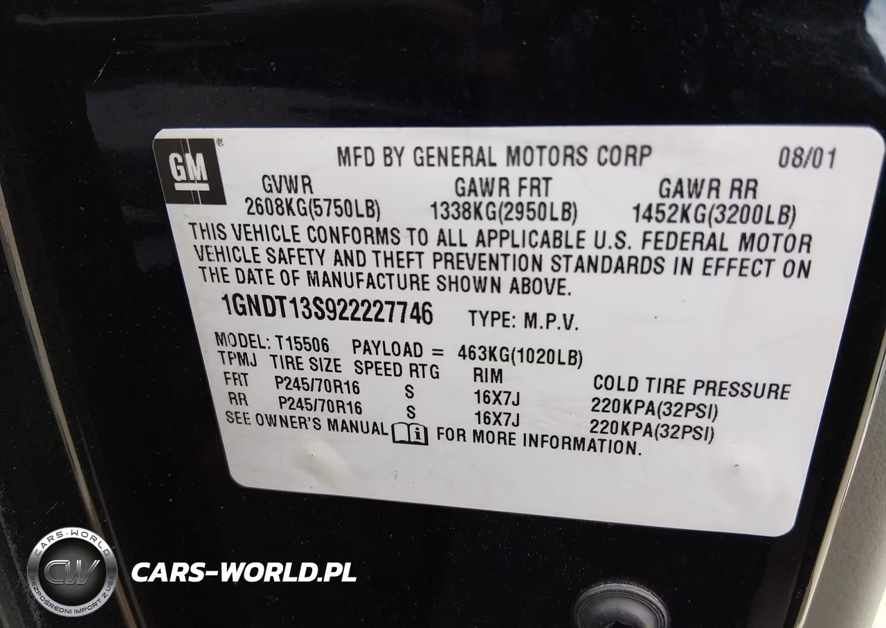 2002 Chevrolet Trailblazer VIN:1GNDT13S922227746 - 9