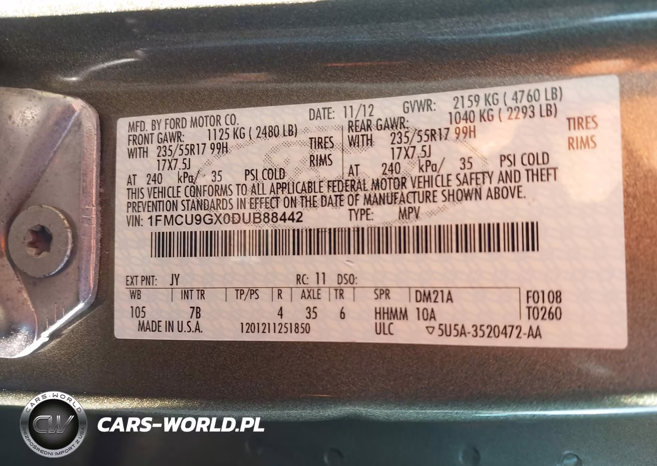 2013 Ford Escape Se VIN:1FMCU9GX0DUB88442 - 9