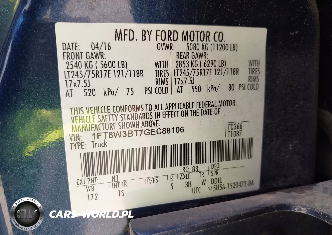 2016 Ford F-350 Xl VIN:1FT8W3BT7GEC88106 - 9