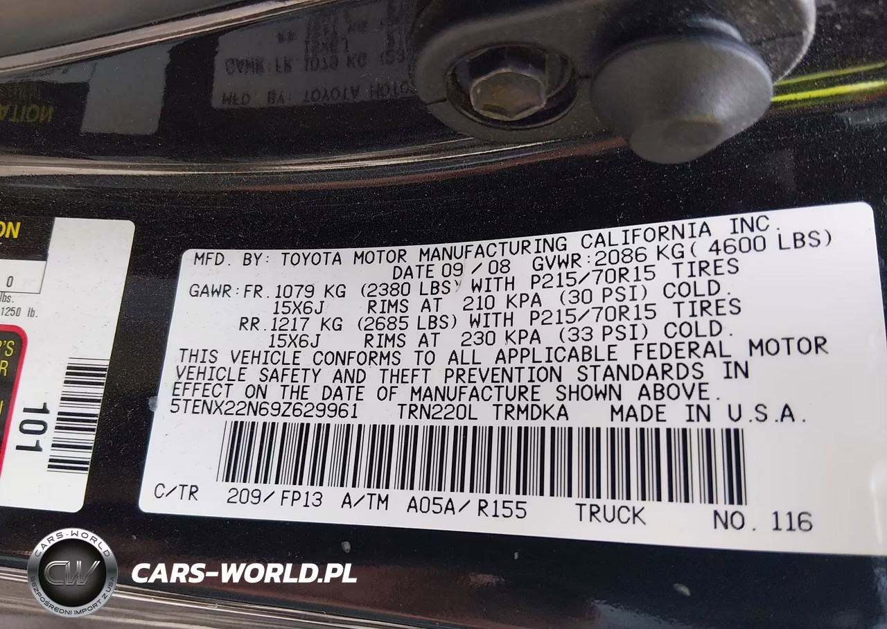 2009 Toyota Tacoma VIN:5TENX22N69Z629961 - 9