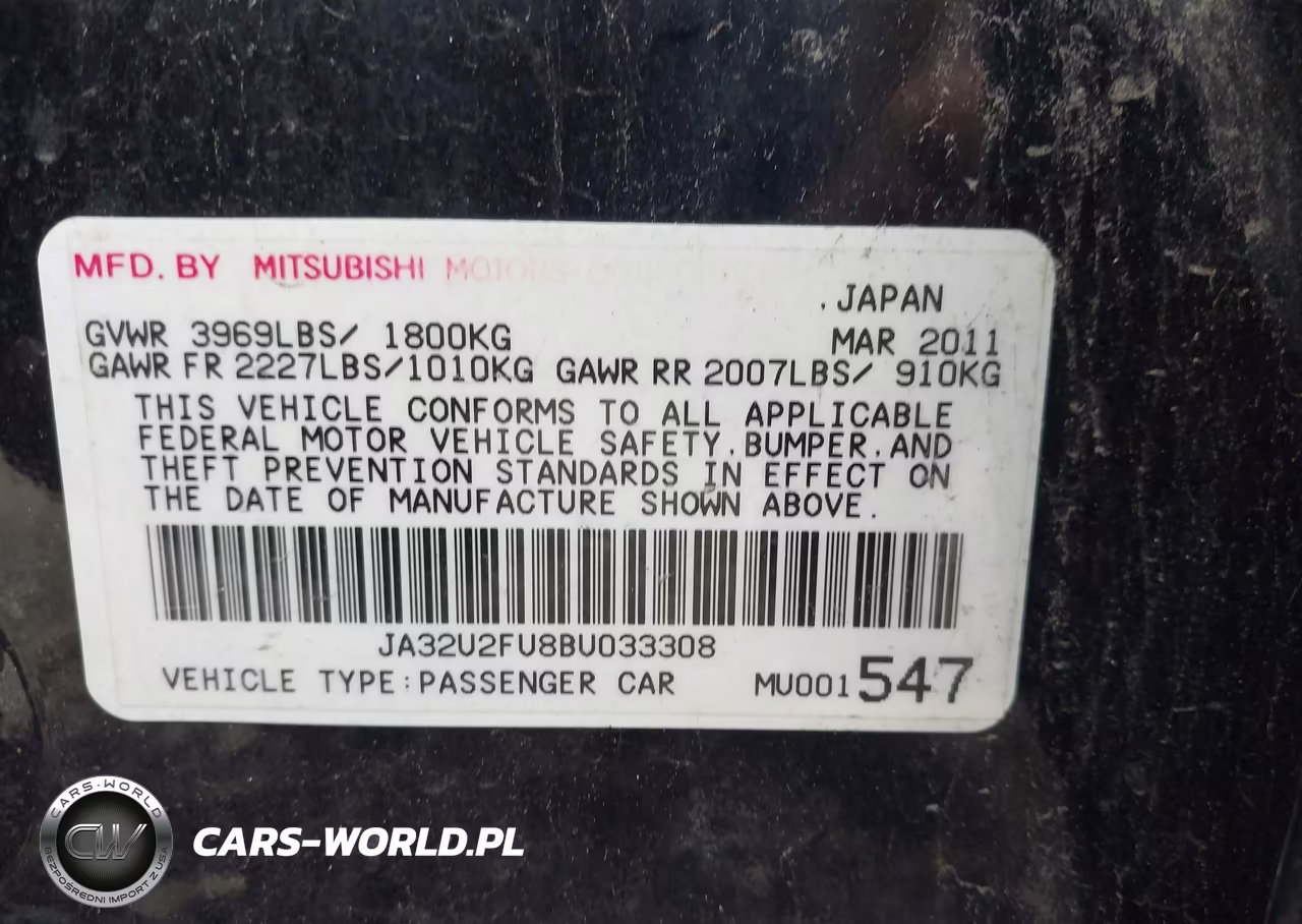 2011 Mitsubishi Lancer Es VIN:JA32U2FU8BU033308 - 9