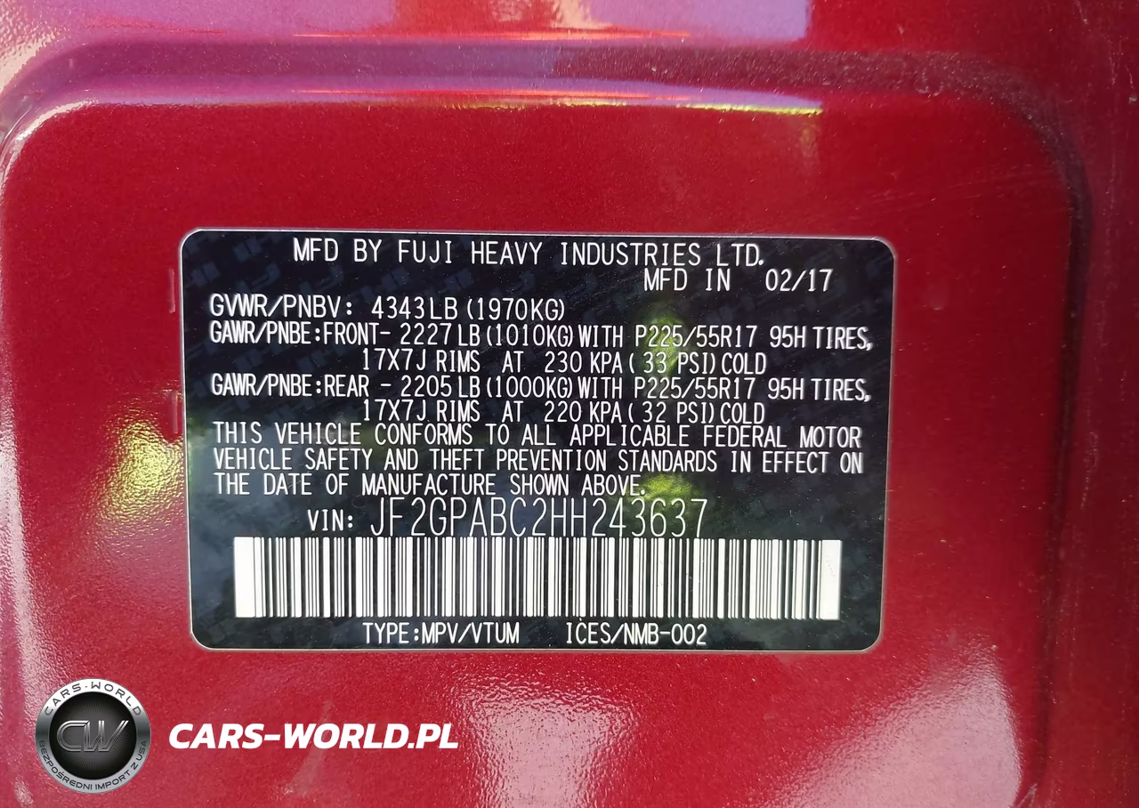 2017 Subaru Crosstrek 2.0I Premium VIN:JF2GPABC2HH243637 - 9