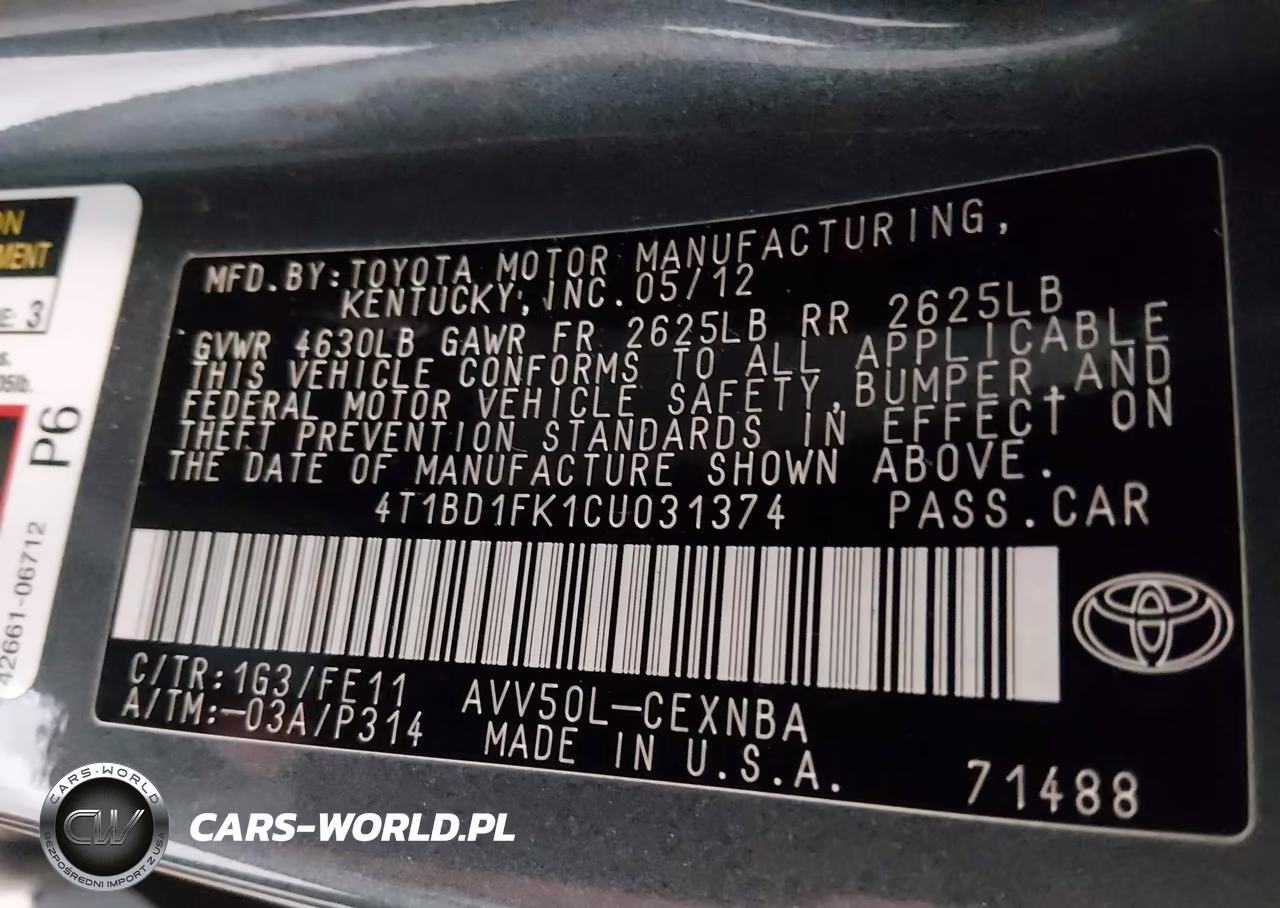 2012 Toyota Camry Hybrid Le VIN:4T1BD1FK1CU031374 - 9