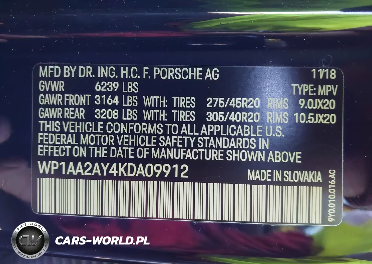 2019 Porsche Cayenne VIN:WP1AA2AY4KDA09912 - 9