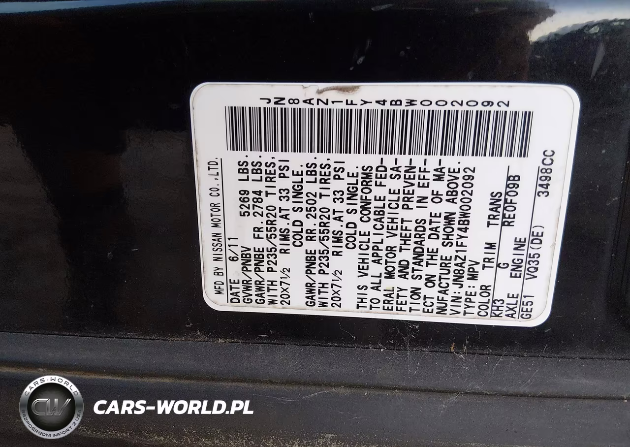 2011 Nissan Murano Crosscabriolet VIN:JN8AZ1FY4BW002092 - 9