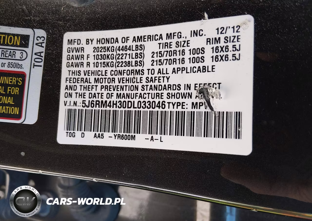 2013 Honda Cr-V Lx VIN:5J6RM4H30DL033046 - 9