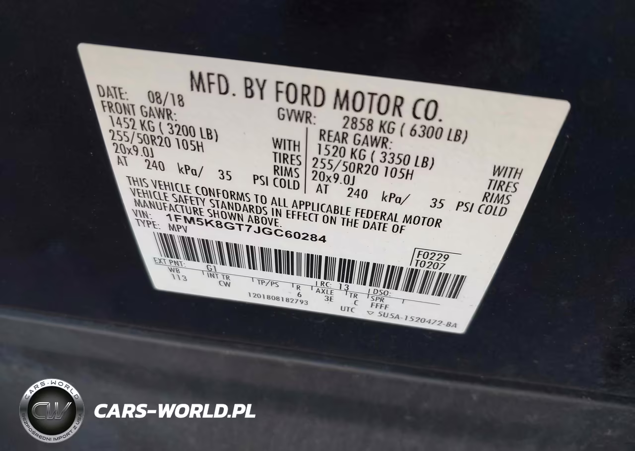 2018 Ford Explorer Sport VIN:1FM5K8GT7JGC60284 - 9