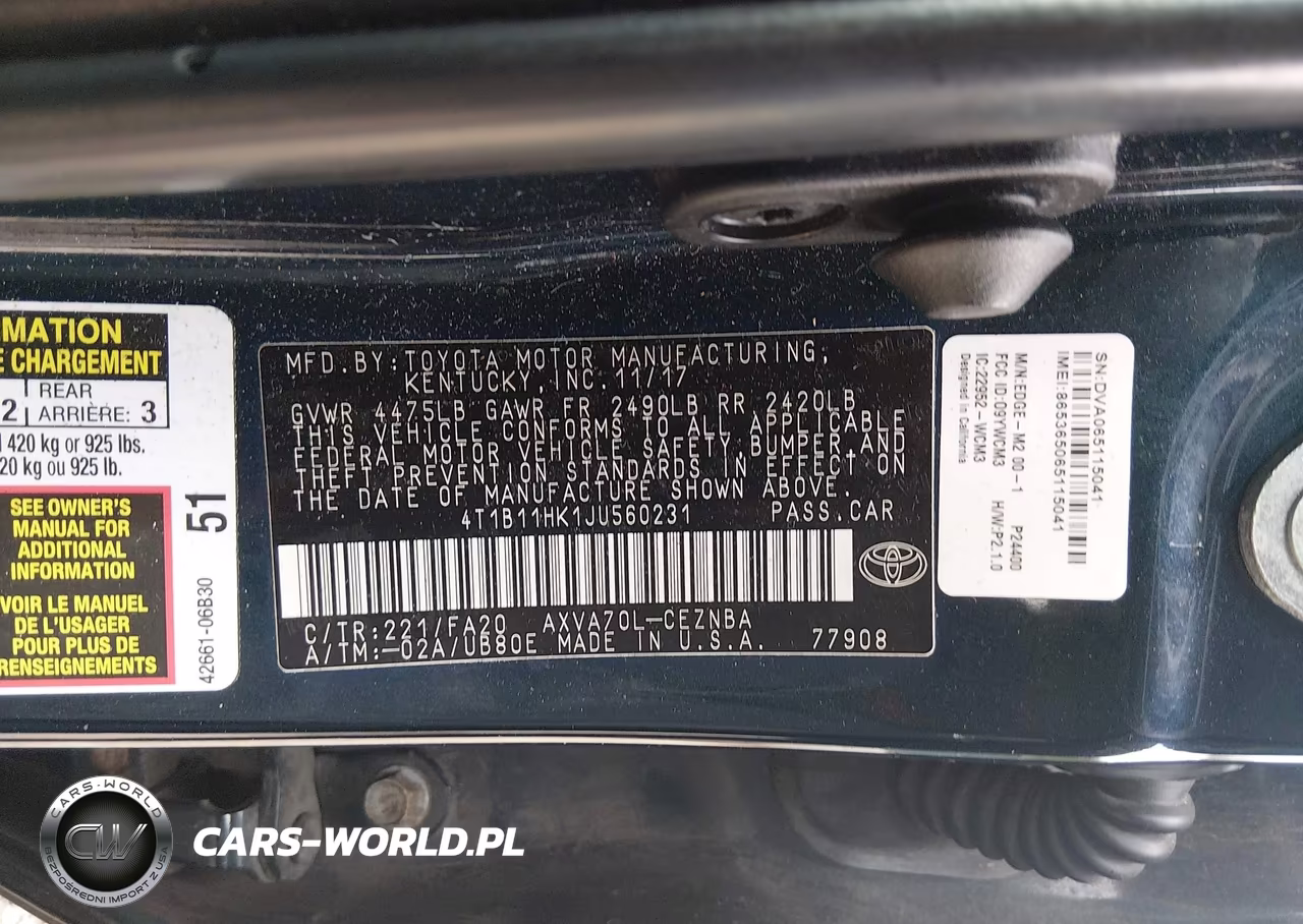 2018 Toyota Camry Le VIN:4T1B11HK1JU560231 - 9