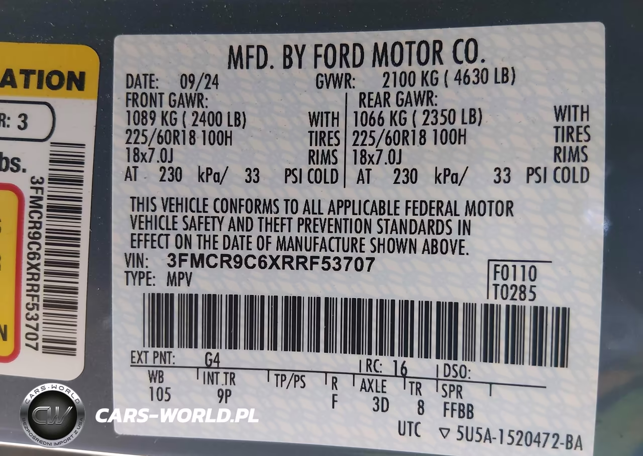 2024 Ford Bronco Sport Outer Banks VIN:3FMCR9C6XRRF53707 - 9