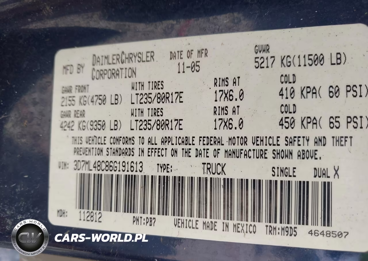 2006 Dodge Ram 3500 Slt-Sport VIN:3D7ML48C86G191613 - 8