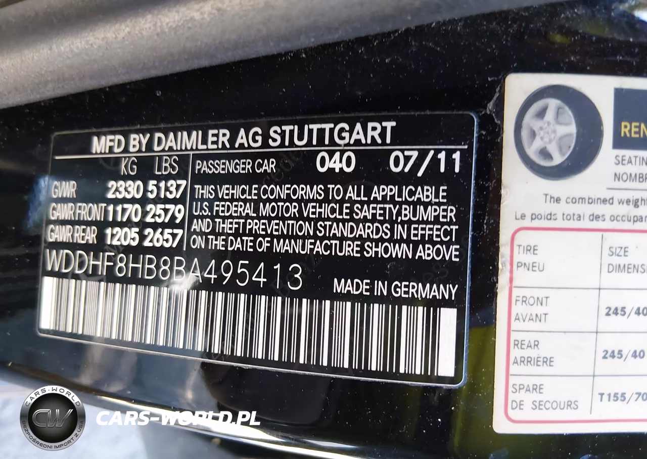 2011 Mercedes-Benz E 350 4Matic VIN:WDDHF8HB8BA495413 - 9