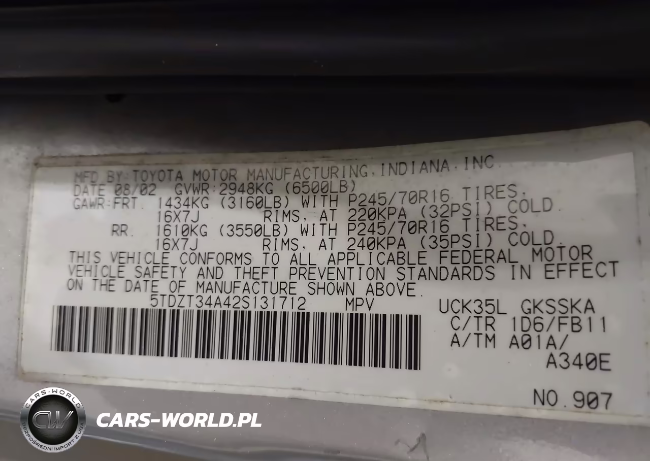 2002 Toyota Sequoia Sr5 V8 VIN:5TDZT34A42S131712 - 9