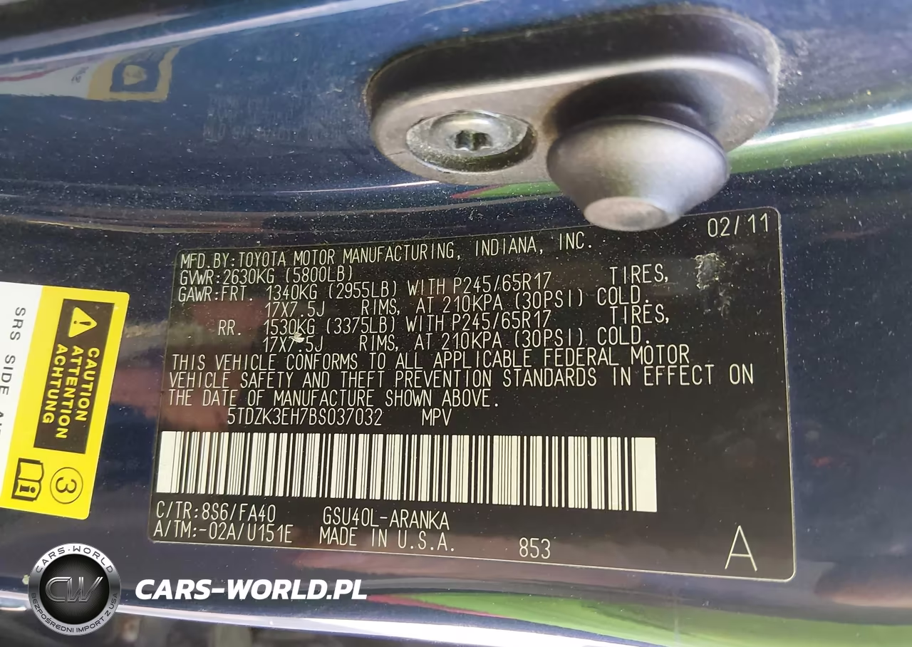 2011 Toyota Highlander Base V6 VIN:5TDZK3EH7BS037032 - 9