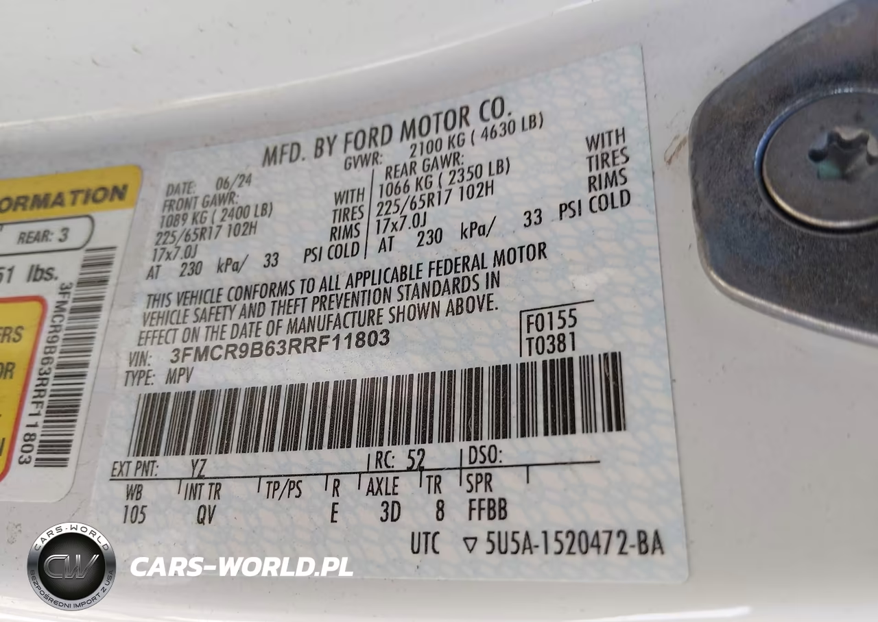 2024 Ford Bronco Sport Big Bend VIN:3FMCR9B63RRF11803 - 9