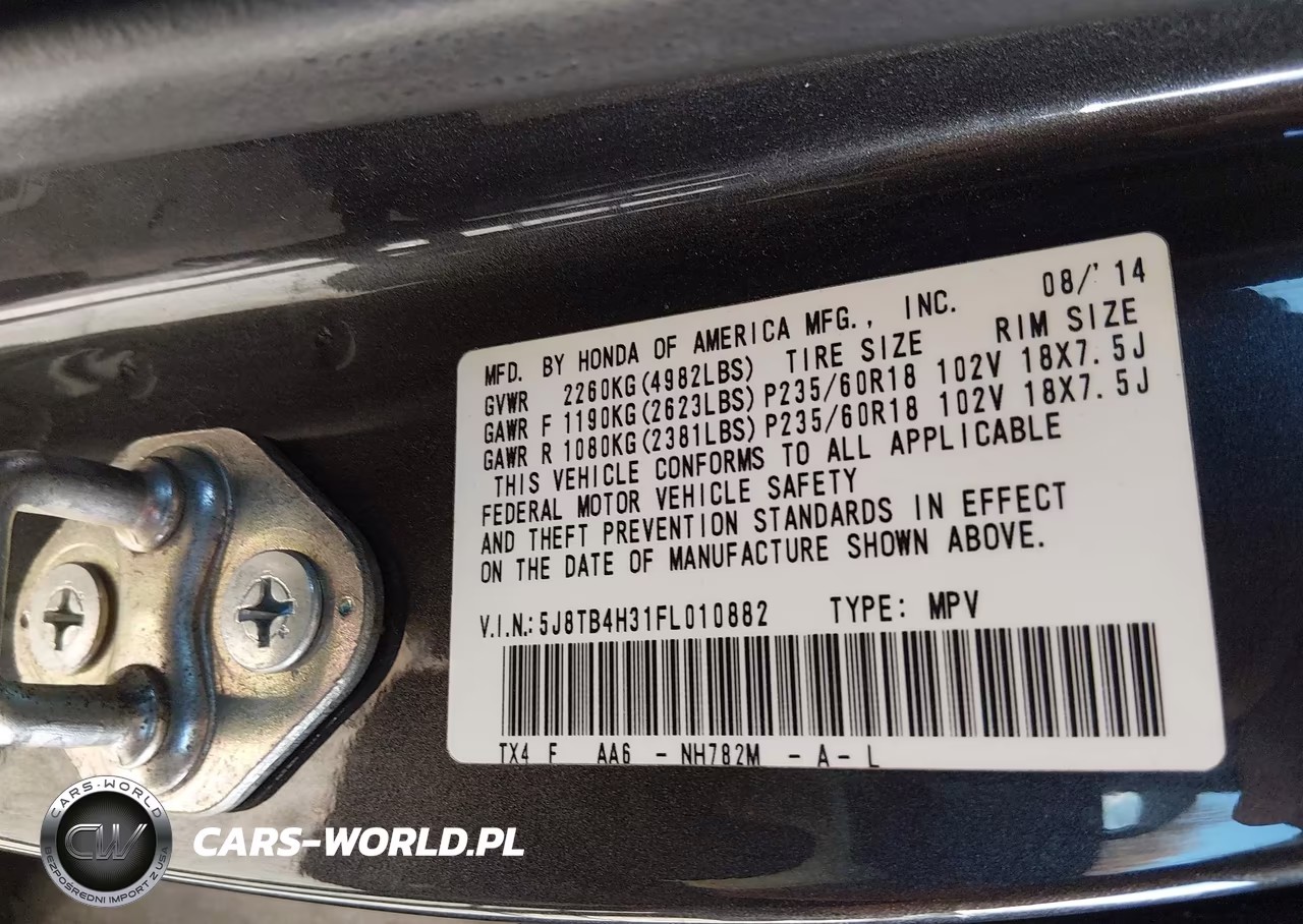 2015 Acura Rdx VIN:5J8TB4H31FL010882 - 9