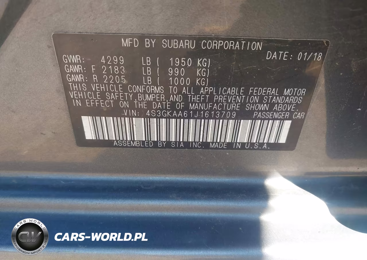 2018 Subaru Impreza 2.0I VIN:4S3GKAA61J1613709 - 9